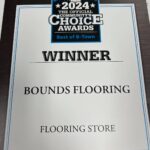 Certificate for Bounds Flooring’s Best of B-Town 2024 win in the Flooring Store category