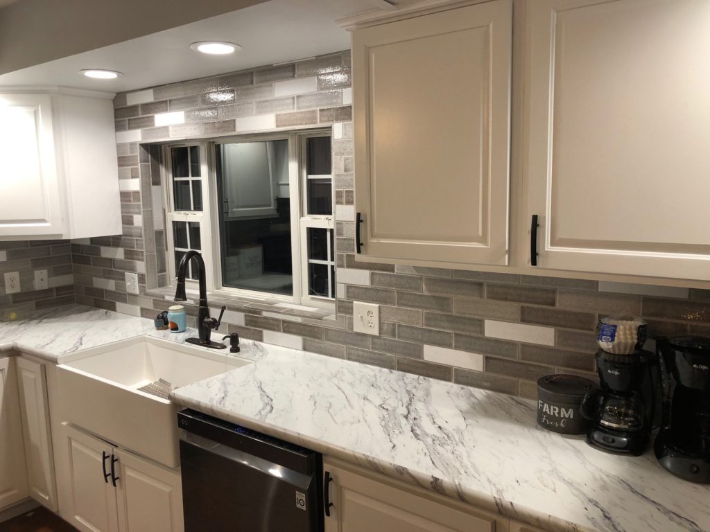 Beautiful Tile Backsplash Installation In Bloomington Indiana Bounds Flooring Inc